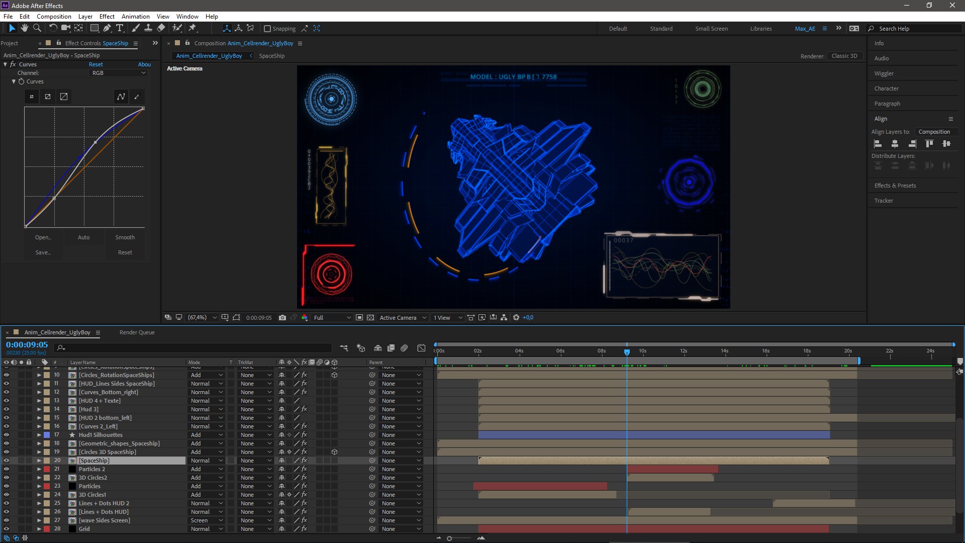 After Effects details & timeline