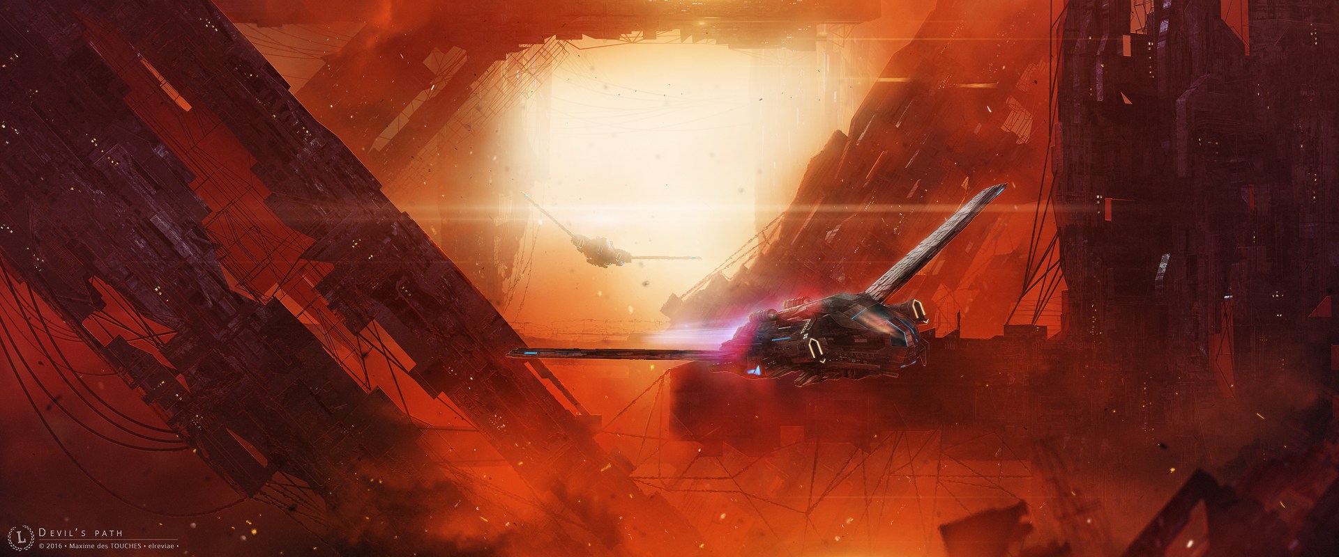 Devils Path spaceship concept Art Science fiction artworks