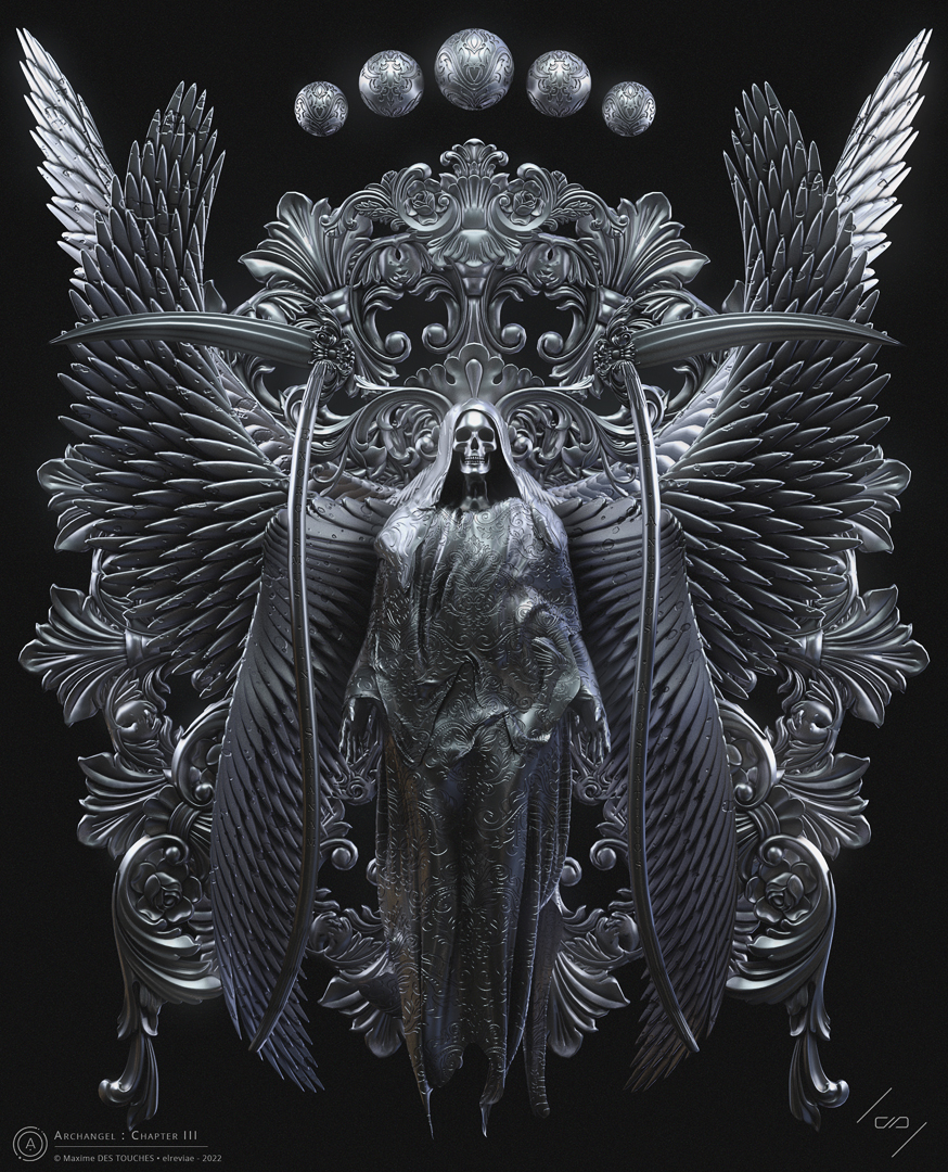 The Archangel III artwork made for the Project Aurora art collective between 2021 and 2022 for Bronze, Silver and Gold exhibitions.